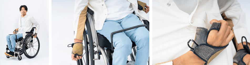 Product example: “corduroy shirt with sleeve badges” for wheelchair users.​